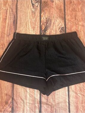 Victoria's Secret Black Lounge Shorts with White Piping